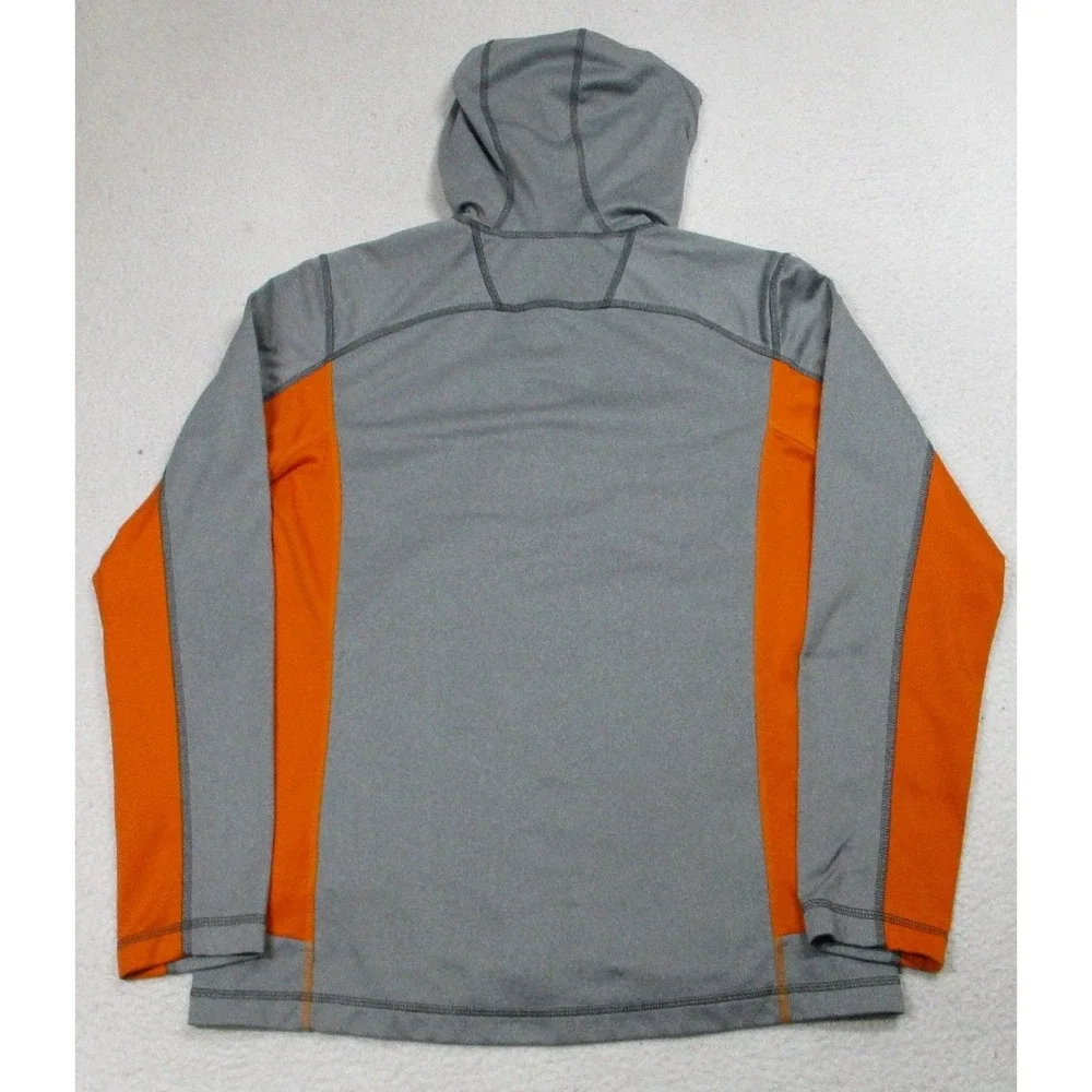 The North Face Jacket Mens‎ Medium Gray Orange Hooded Softshell Full Zip Hiking